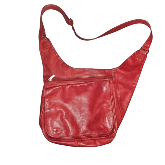 Asymmetrical Leather Hobo Crossbody by Hagara - Picture 2 of 12